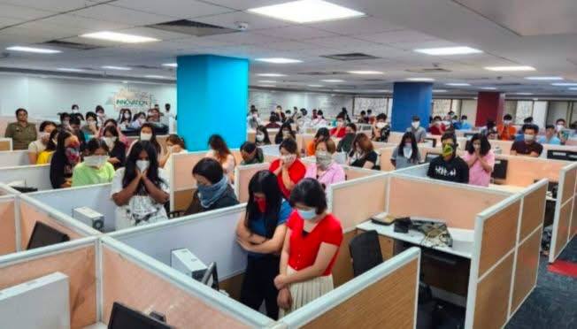 缅甸诈骗曝光现场图片